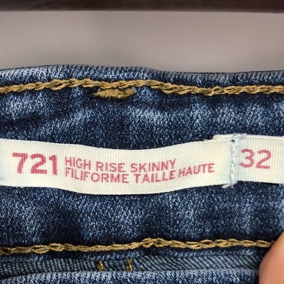 Levi's Blue Story 721 High Rise Skinny Jeans size 32x30 - Picture 5 of 16